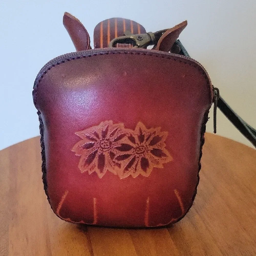Unique Brown Leather Animal Design Clutch